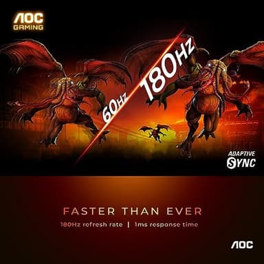 AOC Q27G3XMN 27" QHD Gaming Monitor, 2560x1440, Mini LED, 180Hz 1ms GtG, HDR 1000, sRGB137.5%, HDMI 2.0 x 1, DisplayPort 1.4 x1, Adaptive Sync, 3-Year Zero-Bright-dot - Image 2