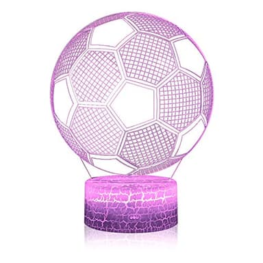 AZALCO 3D Illusion Soccer Night Light,Football Led Lamp 16 Color Change Smart Touch&Remote Control Teenager Christmas Gifts Xmas Gift Party Gifts for Girls Kids Home Decor - Image 6