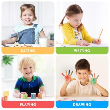JIAOQIU Kids Table & Chair Set with Adjustable Toddler-Safe Non-Slip Legs, Activity & Graffiti-Proof Desktop Ages 3-12 - Image 7