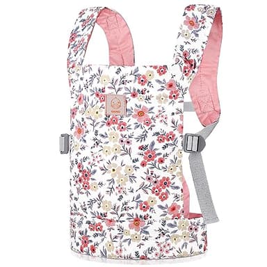 GAGAKU Baby Doll Carrier for Little Girls - Stuffed Animal Carrier Toy for Toddler - Pink Wax Flowers - Image 4