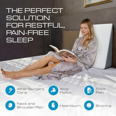 Kolbs Bed Wedge Pillow Chic Jacquard Cover for Sleeping and Acid Reflux, Heartburn (Standard Width 7.5" Height) - Image 2