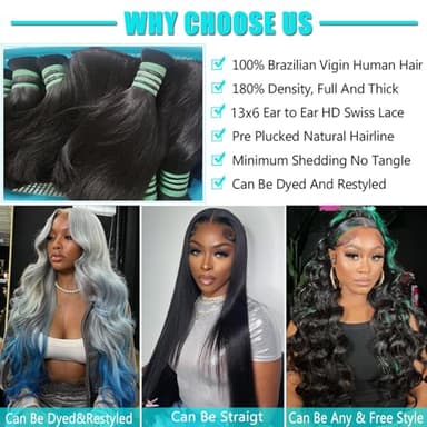 Nollipopco 30inch 13x6 Body Wave Lace Front Wigs Human Hair 200 Density HD Lace Frontal Wigs Pre Plucked with Baby Hair 12A Glueless Frontal Wigs for Black Women - Image 2