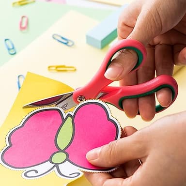 LIVINGO 5" Kids School Scissors: Small Safety Scissors Pointed Tip, Soft Handle Right Left Handedfor Craft, Classroom, Child, Toddler, Assorted Colors, 3 Pack - Image 2