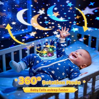 Night Light for Kids Night Light Projector, Baby Night Lights for Bedroom, Star Projector Galaxy Light Star Lights for Bedroom, Glow in The Dark Stars for Ceiling, Baby Sensory Toys, Kids Room Decor - Image 5