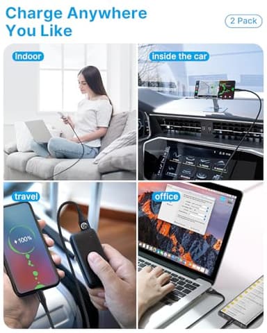 USB C Cable 10FT 2Pack USB A to Type C Charger Cable 3A Fast Charging Phone Cord for Samsung Galaxy S23 S22 S21 S20 A01 A02s A10e A11 A50 A52, Note 20 Ultra S21,Moto G Stylus Power G7 G6 Z4,LG G7 G8 - Image 8