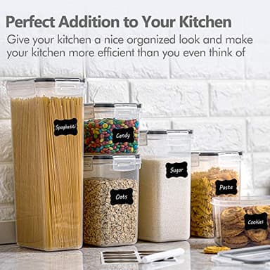 CHEFSTORY Airtight Food Storage Containers Set, 14 PCS Kitchen Storage Containers with Lids for Flour, Sugar and Cereal, Plastic Dry Food Canisters for Pantry Organization and Storage - Image 6