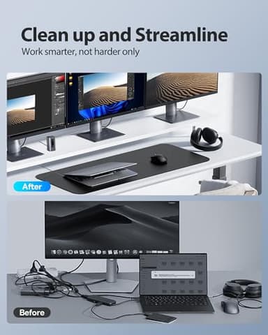 Baseus Docking Station, Spacemate(Win) 11 in 1, Triple Display, 4K HDMI and DP, 10Gbps USB A/C Ports, Gigabit Ethernet, 100W PD, Audio, Laptop Docking Station for Windows/Dell/HP/Lenovo/Asus/Acer/Mac - Image 7