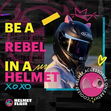 Helmet Flair MagNeatOhz Pink Cat Ears for Helmet | Made in USA | Magnetic & Interchangeable Kitty Ears for Motorcycle, Bike & Ski Helmets - Pair - Image 2