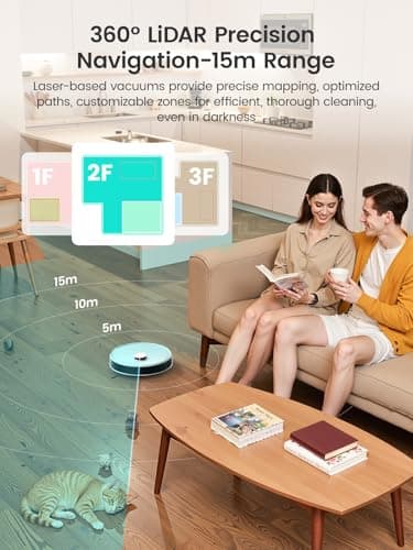 Lefant Robot Vacuum and Mop, 12000Pa Suction, Self Emptying, Auto Mop Washing and Drying for Hands-Free, Anti-Tangle Brushes, Dual Spinning Mop for Pet Hair Dust, Wi-Fi/App/Alexa/iWatch Control, M3 - Image 6