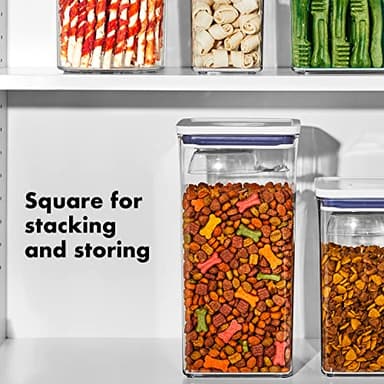 OXO Good Grips Pet POP Container – 6.0 Qt/5.7 L with Half Scoop, Ideal for up to 6.5lbs of Dog Food or 4.5lbs of Cat Food, Airtight Dog and Cat Food Storage Container, BPA Free, Clear - Image 6