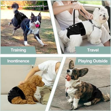 Leekalos Reusable Washable Dog Diapers Female (3 Pack) - Highly Absorbent Doggie Diapers - Size Adjustable Puppy Diapers for Dog Period Panties (Small) - Image 5