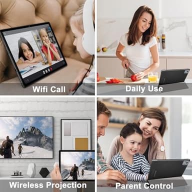 2025 Android 14 Tablet with Keyboard 20GB+128GB+1TB Expand, 10.1 Inch Octa-Core 2-in-1 Tablets with HD IPS Display, 5G WiFi 6, 6000mAh Battery, BT5.0, Split Screen, Widevine L1, Mouse, Case -Black - Image 7