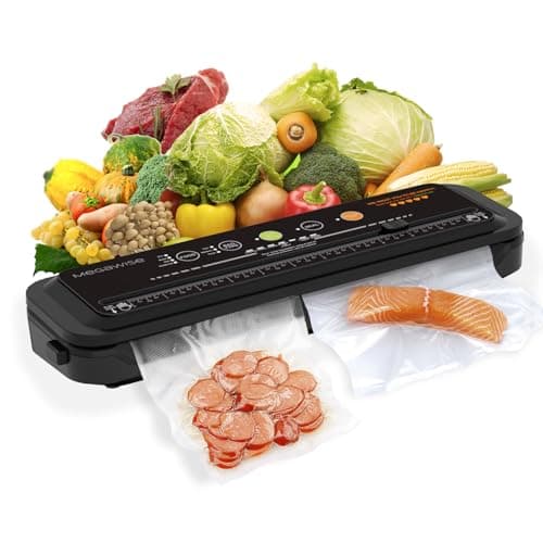 MEGAWISE Model B 2025 Vacuum Sealer | Powerful & Compact | One-Touch Automatic Food Sealer for Cold, Wet, Moist, and Dry Foods | Compatible with Thick, Medium, and Thin Bags | OMNI MACHINE (Black) - Image 1