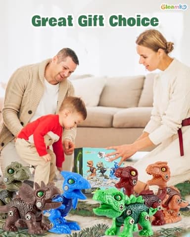 6 Pack Kids Toy Stem Dinosaur Toys, Kids Take Apart Construction Building Toys Learning Educational Dino Kit Play Set Party Christmas Birthday Gifts for Toddler Boys Girls Age 3 4 5 6 7 8 + Year Old - Image 7