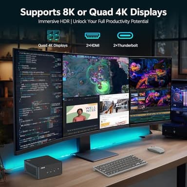 ASUS NUC 15 Pro AI Mini PC, Intel Series 2 Ultra 5 225H (14C/14T, Up to 4.9GHz), Mini Computers 16GB DDR5 RAM, 1TB PCIe SSD, Win 11 Pro, Intel Arc 130T GPU, Thunderbolt 4, WiFi 7, 8K HDR, VESA Mount - Image 7