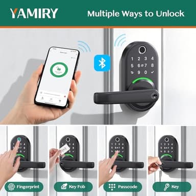 Smart Door Handle Lock with Keypad: Yamiry Fingerprint Smart Knob - Keyless Entry Digital Lock for Front Door - Deadbolt with APP - Generate Passcode Remotely - DIY Installation - Image 2