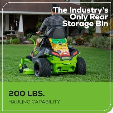 Greenworks 60V 42” Cordless Electric CrossoverZ Zero Turn Riding Mower, (4) 8.0Ah Batteries and (2) Dual Port Turbo Chargers - Image 7