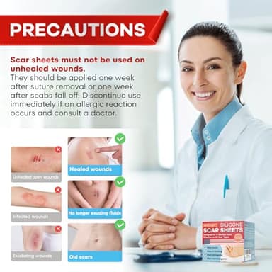Wifamy Silicone Scar Sheets for Women: Medical Grade Scar Removal C-Section Recovery & Post-Surgery Care (1.6"X 60" Roll-1.5M) - Image 8