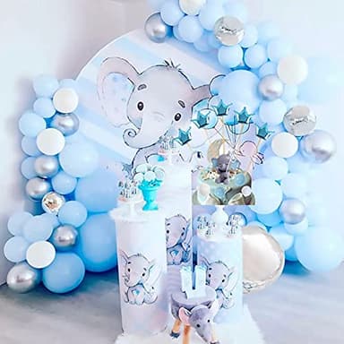 Newmemo Elephant Cake Toppers Balls Cake Decorations with Mini Elephant Blue Crown Cake Picks for Boy Girl Baby Shower Birthday Party Decorations - Image 8