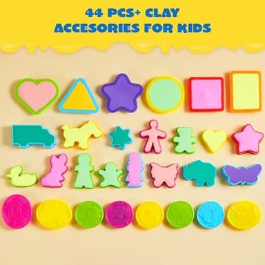 JOYIN 44 Clay Tools Set for Kids, Clay Accessories with Various Plastic Molds, Rolling Pins, Cutters - Image 4