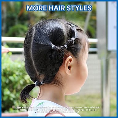 Teenitor Clear Elastic Hair Bands, 2000pcs Mini Hair Rubber Bands, Hair Ties, Soft Hair Elastics Ties, 2mm in Width and 30mm in Length - Image 8