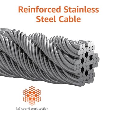 Amazon Basics Tie-Out Cable for Dogs up to 90 lbs, 25 feet, White - Image 3
