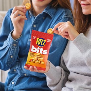 RITZ Bits Spicy Queso Cheese Sandwich Crackers, Snacks for Kids and Adults, Lunch Snacks, 12-3 oz Bags - Image 11