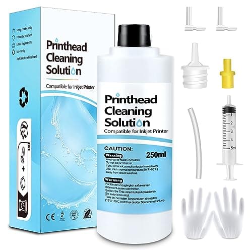 Printhead Cleaning Kit Inkjet Printer 250mL, Printer Cleaning Kit for Epson Ecotank, Print Head Cleaner Solution for HP Printhead, Print Head Cleaner for Canon G3070 G3020 Print Head Cleaner Solution - Image 1