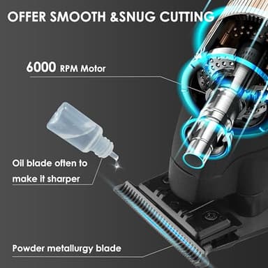 KEMEI 2293 Professional Hair/Beard Trimmer for Men Zero Gapped Hair Clippers for Barber with T Blade, Cordless Rechargeable - Image 5