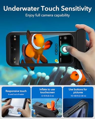 ESR Waterproof Phone Pouch for iPhone 15 Pro Max /14 Pro Max, Underwater Touch Sensitivity, IPX8 Floating Waterproof Cellphone Case with Lanyard, Dry Bag for Snorkeling, Black - Image 5