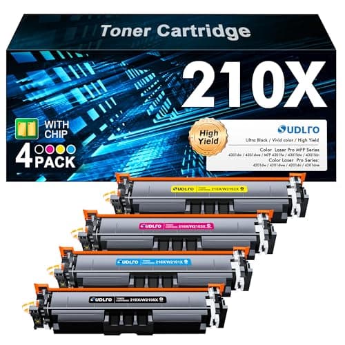210X Toner Cartridges 4 Pack - 4301fdw Toner Replacement for HP 210A Toner Cartridges: HP 210X 210A Work with Color Laser Jet Pro MFP 4301fdw 4201dn 4301fdn 4201dw | W2100X W2100A High Yield Ink - Image 1