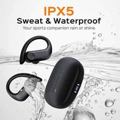 TREBLAB X3 Pro - Workout True Wireless Earbuds, Comfortable Earhooks, Bluetooth 5.3, Punchy Bass, Noise Isolation, 145H Playtime, IPX5 Waterproof, Sweatproof, 2 Mics for Calls, Sport Bluetooth Earbuds - Image 4