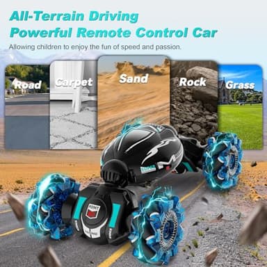 Fosgoit RC Cars, Gesture Sensing Stunt Car Toys for Boys Girls 6-12 Year Old, 2.4Ghz 4WD Hand Remote Control Toy 360° Rotate Transform Off-Road Drift with Lights Music, Birthday Xmas Gifts for Kids - Image 4