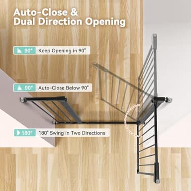 COMOMY 36" Extra Tall Baby Gate for Stairs and Doorways - Fits 29.5" to 48.8" Wide Openings, Auto Close Extra Wide Dog Gate for House, Pressure Mounted Easy Walk Through Pet With Door, Black - Image 4