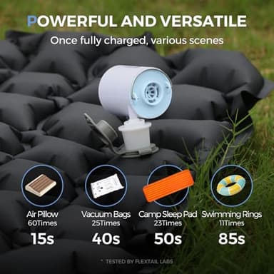 FLEXTAILGEAR Air Pump for Inflatables,Tiny Pump Portable Air Pump,Ultra-Mini Pump with 1300mAh Rechargeable Battery to Inflate Deflate for Pool Floats Air Mattress Vacuum Storage Bags (Blue) - Image 3
