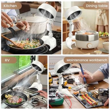 Portable Range Hood for Cooking,Portable Range Hood Exhaust Fan,Portable Exhaust Fan Filtering Fumes with Low Noise for Kitchen,Indoor BBQ,RV Kitchen and Maintenance Workbench (White) - Image 6