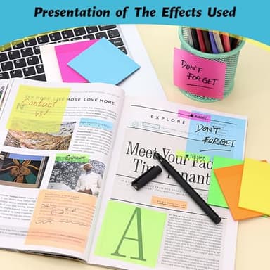 800 Sheets Transparent Sticky Notes, 3x3 Inch 14 Pads Self-Adhesive Translucent Clear See Through Post Sticky Notes for Planner Office School College Teacher Student Supplies 6 Bright Color - Image 6