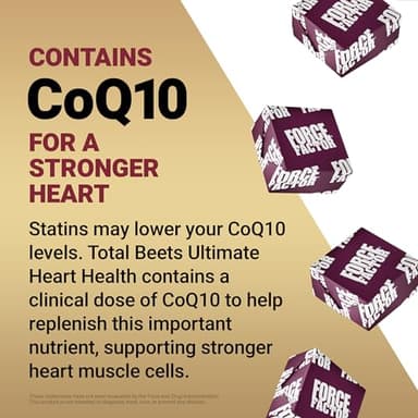 FORCE FACTOR Total Beets Ultimate Heart Health Chews for Blood Pressure Support, with Beetroot Powder, CoQ10, B Vitamins & Grapeseed Extract for Blood Flow & Energy, Pomegranate Berry, 60 Soft Chews - Image 5