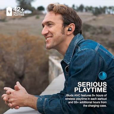 JLab JBuds ANC 3 True Wireless Earbuds with Charging Case, 42 Hours of Total Playtime, 9 Hours Per Charge, Smart Active Noise Canceling, Custom Sound Via App, Multipoint Connect, Google Fast Pair - Image 4