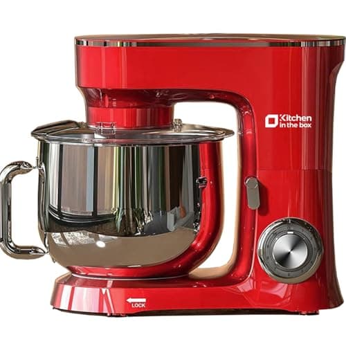 Kitchen in the Box Stand Mixer, 900W 8.5 QT Kitchen Electric Mixer, 10-Speed Large Capacity Tilt-head Food Mixer with Dough Hook, Wire Whip, Flat Beater & Splash Guard (Red) (Renewed) - Image 1
