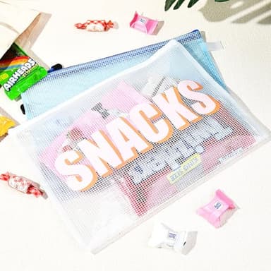 Aileam 4PCS Snack Bag for Travel Clear Zipper SnackPouch Waterproof Makeup Cosmetic Bags for Women Girls Clear Pouch for Essentials - Image 7