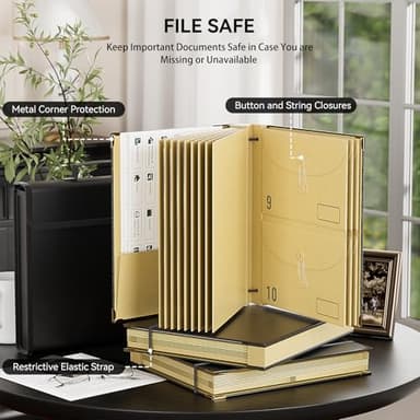 ABC life Important Document Organizer, Customized Expanding File Folder for Important Papers, Letters, Birth Certificates, Emergency Binder, Photos, Passports, Black - Image 6