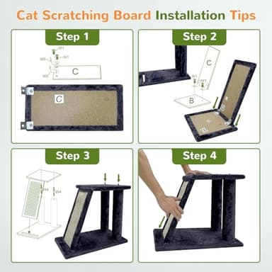 Globlazer Cat Tower for Adult Indoor Cats, 50-inch Heavy Duty Cat Tree for Big Cats, Cat Tree House with Extra-Large Padded Platform, Sisal Scratching Board, 2 Large Condos, F50, Dark Grey - Image 7