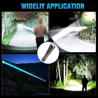 Hoxida Flashlights High Lumens Rechargeable - 2000 Lumens Long Beam Super Bright LED Flash Light with Power Display & IPX5 Waterproof for Camping, 20H Runtime,5 Modes,Zoomable Handheld Flashlight - Image 8