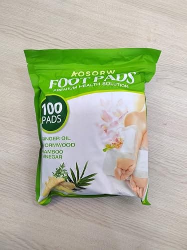 AOSORW Natural Herbal Foot Pads - 100 Pack Ginger Oil & Bamboo Charcoal Premium Foot Care Patches - Relieves Stress and Fatigue - Improves Sleep and Supports Body Cleansing - Image 8