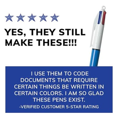 BIC 4-Color Original Retractable Ballpoint Pen with 1.0 mm Medium Point, 3-Count in Assorted Ink - Image 8