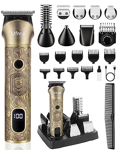 Ufree Beard Trimmer for Men, Electric Razor Shaver, Cordless Hair Clipper Shaving Kit for Mustache Body Nose Ear Hair Facial, Adjustable Beard Grooming Kit Birthday Gifts for Men - Image 1
