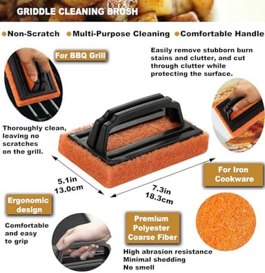 ROMANTICIST 8pcs Professional Griddle Accessories Kit - Heavy Duty Stainless Steel Grill Spatula Set for Grill Griddle Hibachi Flat Top Outdoor Cooking - Great Grill Gift on Birthday Wedding - Image 5