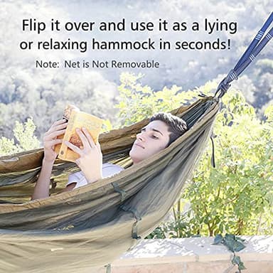 Sunyear Camping Hammock, Portable Single & Double Hammock with Net, 2 Person Hammock Tent with 2 * 10ft Straps, Best for Outdoor Hiking Survival Travel - Image 6