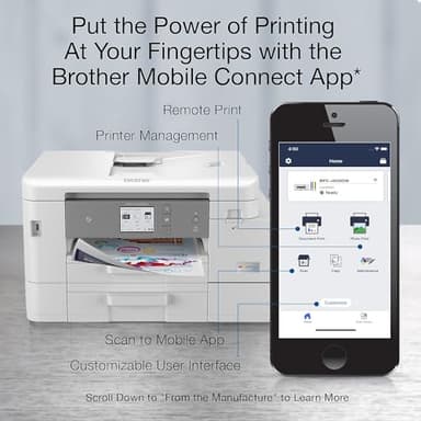 Brother MFC-J4535DW INKvestment -Tank All-in-One Color Inkjet Printer with NFC, Duplex and Wireless Printing Plus Up to 1-Year of Ink in-Box, White - Image 4